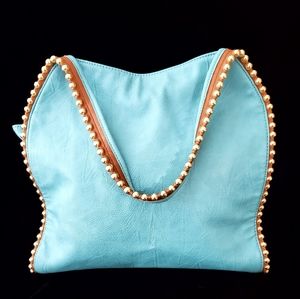 BIG BUDDHA Large Turquoise Tote Bag
